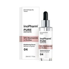 Sejas serums ar 10% tīriem niacinamīda elementiem, InoPharm, 30 ml cena un informācija | Serumi sejai, eļļas | 220.lv