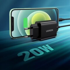 Зарядное устройство Ugreen USB Type C 20W Power Delivery, черное (10191) цена и информация | Зарядные устройства для телефонов | 220.lv