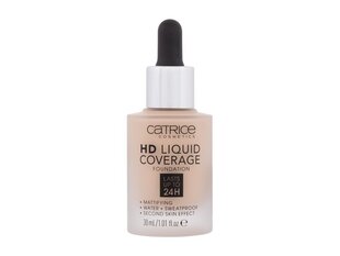 Grima pamats Catrice HD Liquid Coverage Foundation 005 Ivory Beige, 30 ml cena un informācija | Grima bāzes, tonālie krēmi, pūderi | 220.lv