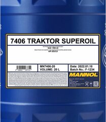 Масло моторное Mannol 7406 Traktor Superoil 15W-40, 20 л цена и информация | Моторное масло | 220.lv