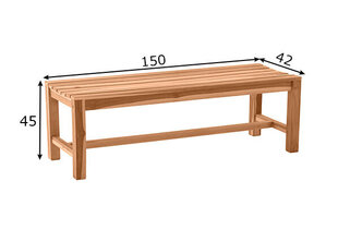 Скамейка на открытом воздухе AIA, коричневый цена и информация | Скамейки | 220.lv