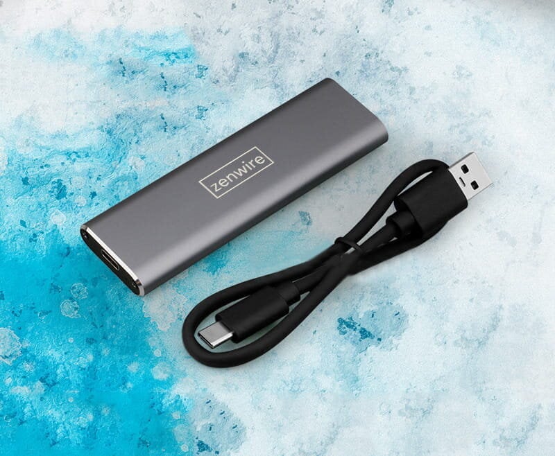 Adapteris M.2 SSD slots USB-C m2 SATA korpuss Zenwire цена и информация | Cieto disku somas un apvalki | 220.lv