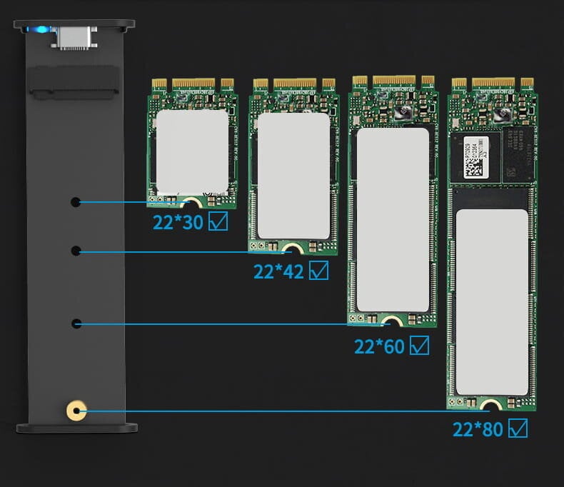 Adapteris M.2 SSD slots USB-C m2 SATA korpuss Zenwire цена и информация | Cieto disku somas un apvalki | 220.lv