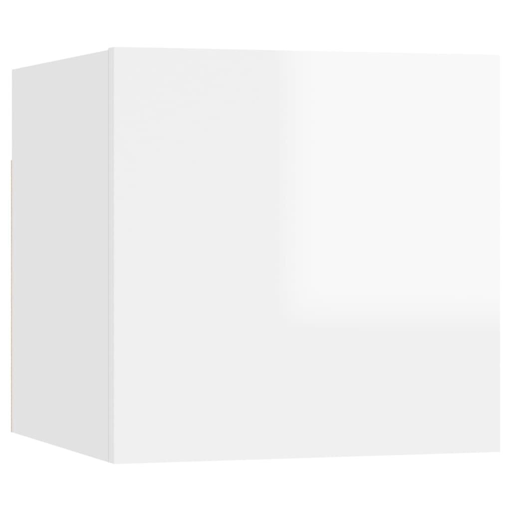 vidaXL sienas TV skapītis, spīdīgi balts, inženierijas koks cena un informācija | TV galdiņi | 220.lv