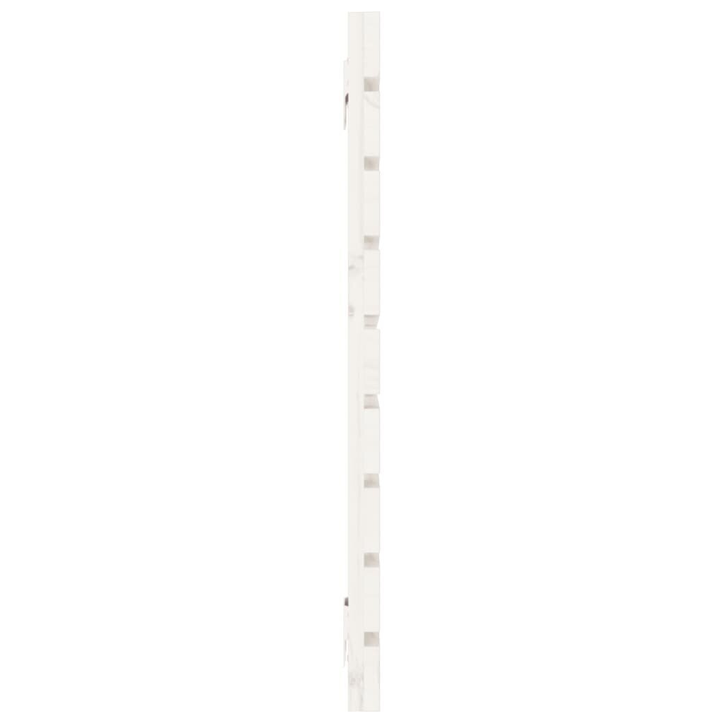 vidaXL sienas galvgalis, balts, 156x3x63 cm, priedes masīvkoks cena un informācija | Gultas | 220.lv