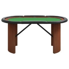 vidaXL pokera galds 10 personām, zaļš, 160x80x75 cm cena un informācija | Azartspēles, pokers | 220.lv