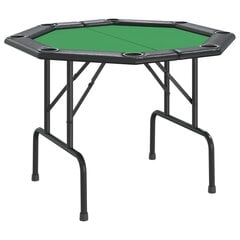 vidaXL pokera galds 8 personām, saliekams, zaļš, 108x108x75 cm цена и информация | Азартные игры | 220.lv