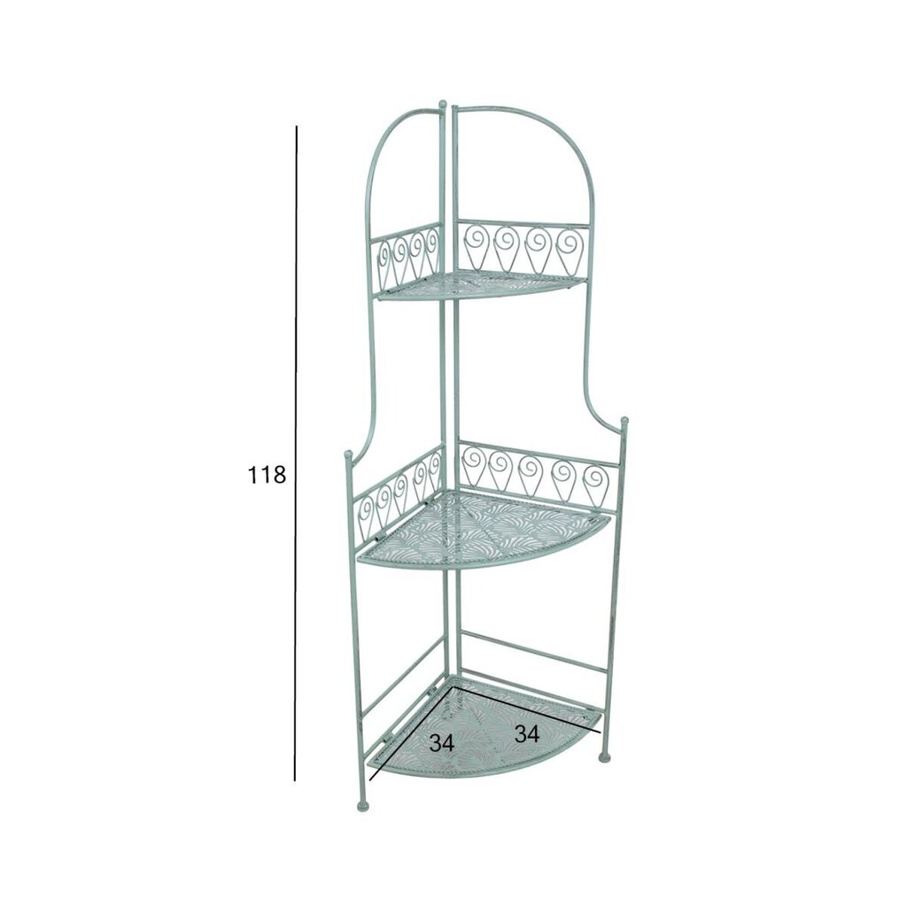 Stūra plaukts MINT 34x34xH118cm, antīki zaļš cena un informācija | Plaukti | 220.lv