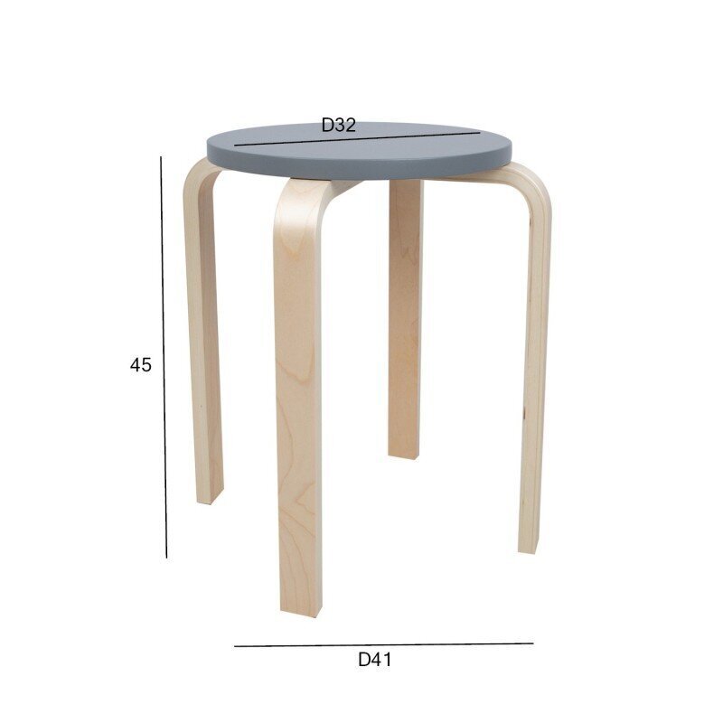 Taburete SIXTY-1 D41xH45cm pelēka цена и информация | Virtuves un ēdamistabas krēsli | 220.lv