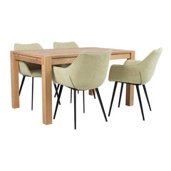 Обеденный набор CHICAGO NEW с 4 стульями (37047) массив дерева / МДФ с натуральным шпоном дуба, промасленный цена и информация | Комплекты мебели для столовой | 220.lv