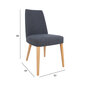 Krēsls ILVA 62x48xH88cm, mīksta, pelēka sēdvieta, gaišas ozolkoka kājas cena un informācija | Virtuves un ēdamistabas krēsli | 220.lv