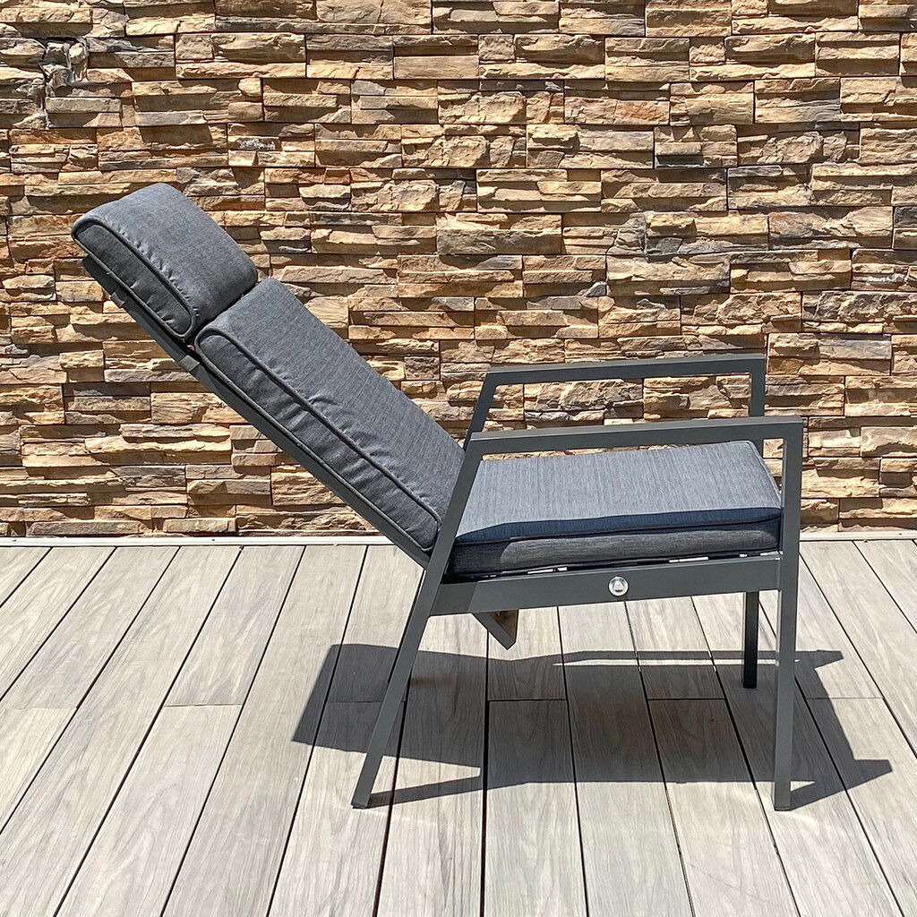 Dārza krēsls TOMSON 61x69xH106cm, tumši pelēks cena un informācija | Dārza krēsli | 220.lv