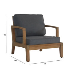 Кресло Home4You Maldives, серый цвет цена и информация | Садовые стулья, кресла, пуфы | 220.lv