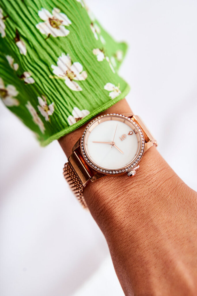Sieviešu pulkstenis GG Luxe Rozā zelts ar kubisko cirkoniju 20534-uniw cena un informācija | Sieviešu pulksteņi | 220.lv