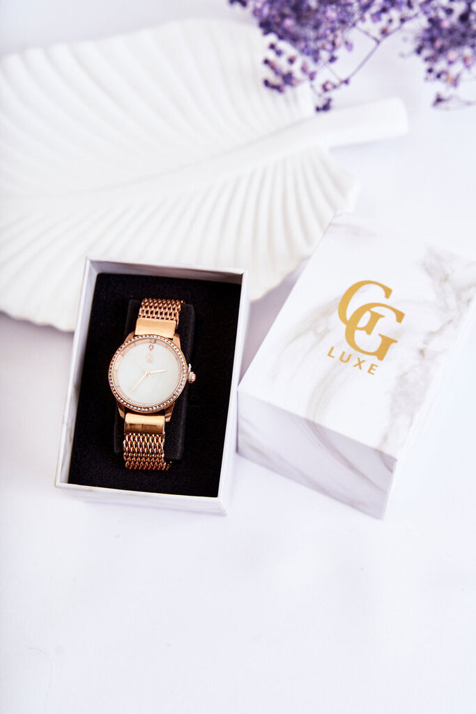 Sieviešu pulkstenis GG Luxe Rozā zelts ar kubisko cirkoniju 20534-uniw cena un informācija | Sieviešu pulksteņi | 220.lv