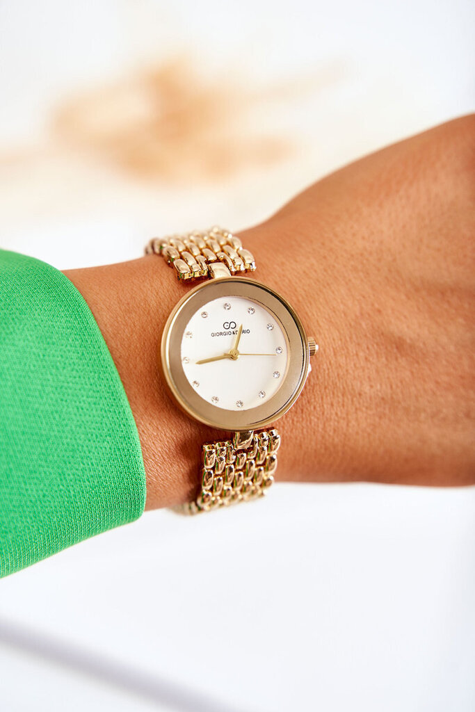 Giorgio & Dario sieviešu pulkstenis ar kubiskā cirkonija oksiju uz zelta ciparnīcas cena un informācija | Sieviešu pulksteņi | 220.lv