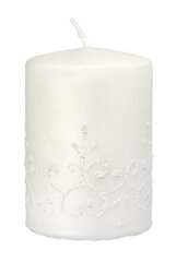 Artman Dekoratīvā cilindriskā svece Tiffany, 7x10 cm, balta цена и информация | Подсвечники, свечи | 220.lv