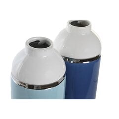 Vāze DKD Home Decor Balts, zils -Keramika 2 gb. cena un informācija | Vāzes | 220.lv