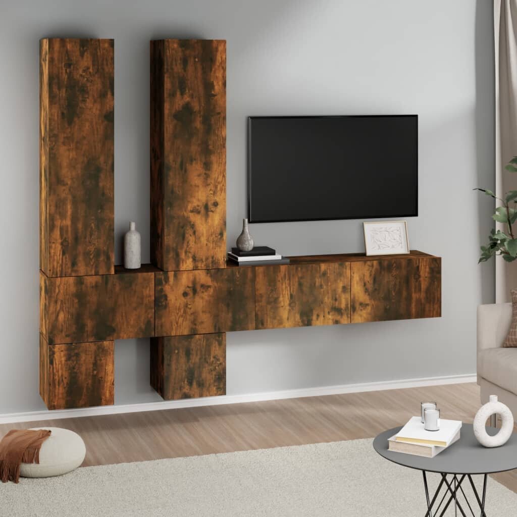 vidaXL sienas TV skapītis, ozolkoka krāsa, inženierijas koks цена и информация | TV galdiņi | 220.lv