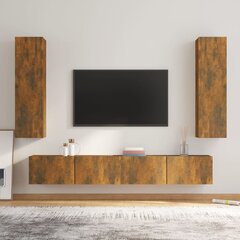 vidaXL 4-daļīgs TV skapīšu komplekts, ozola krāsa, inženierijas koks cena un informācija | TV galdiņi | 220.lv