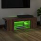 vidaXL TV galdiņš ar LED apgaismojumu, ozolkoka, 90x39x30 cm cena un informācija | TV galdiņi | 220.lv