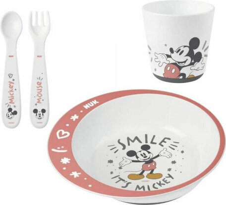 NUK Pusdienas Aprīkojuma Komplekts Nuk Mickey Mouse cena un informācija | Bērnu trauki, piena uzglabāšanas trauciņi un piederumi | 220.lv