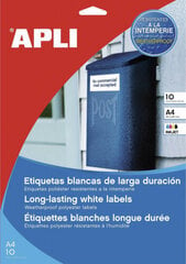 Apli Līmes/Etiķetes Apli 63,5 x 33,9 mm Balts A4 10 Loksnes цена и информация | Канцелярия | 220.lv