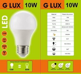 LED spuldzes G.LUX GR-LED-A60-P-10W 3000 K, 10 gab. цена и информация | Лампочки | 220.lv