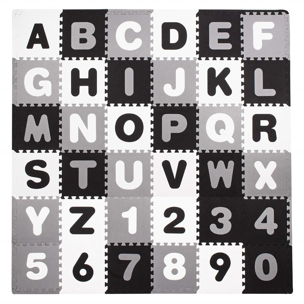 Bērnu puzles paklājiņš ar burtiem un skaitļiem Springos 175x175cm, 110 gab. cena un informācija | Attīstošie paklājiņi | 220.lv