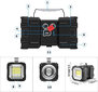 Prožektora prožektora lāpas akumulators Powerbank LED COB цена и информация | Lukturi | 220.lv