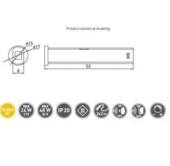 GTV universāls bezkontakta slēdzis (divu ātrumu vai tuvuma), melns, 12V DC, aptumšojams AE-WBCUNI-10DIM cena un informācija | Elektrības slēdži, rozetes | 220.lv