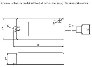 Divu ātrumu bezkontakta slēdzis (slēdža tips apgaismojumam), maks. 500 W, AC220–240 V, 50/60 Hz, IP20 AE-WBEZDC-10S cena un informācija | Elektrības slēdži, rozetes | 220.lv