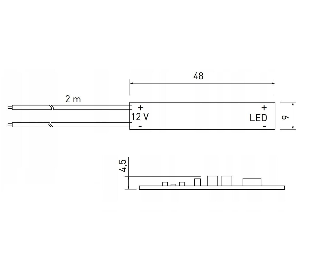 GTV slēdzis ir pielīmēts pie LED profila ar 2m (2x0.20) kabeli AE-WLPR-60P2 cena un informācija | Elektrības slēdži, rozetes | 220.lv