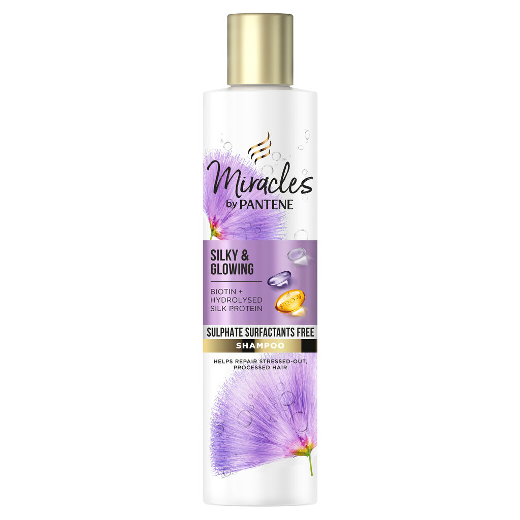 Atjaunojošs matu šampūns Pantene Pro-V Miracles Silk & Glow, 225 ml цена и информация | Šampūni | 220.lv