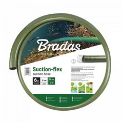 Šļūtene Bradas Suction-Flex ar tērauda spirāli, 38 mm, 6 m, zaļa cena un informācija | Laistīšanas sistēmas | 220.lv