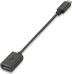 Кабель USB A — USB C Aisens A107-0059 Чёрный 15 cm цена и информация | Адаптеры и USB разветвители | 220.lv