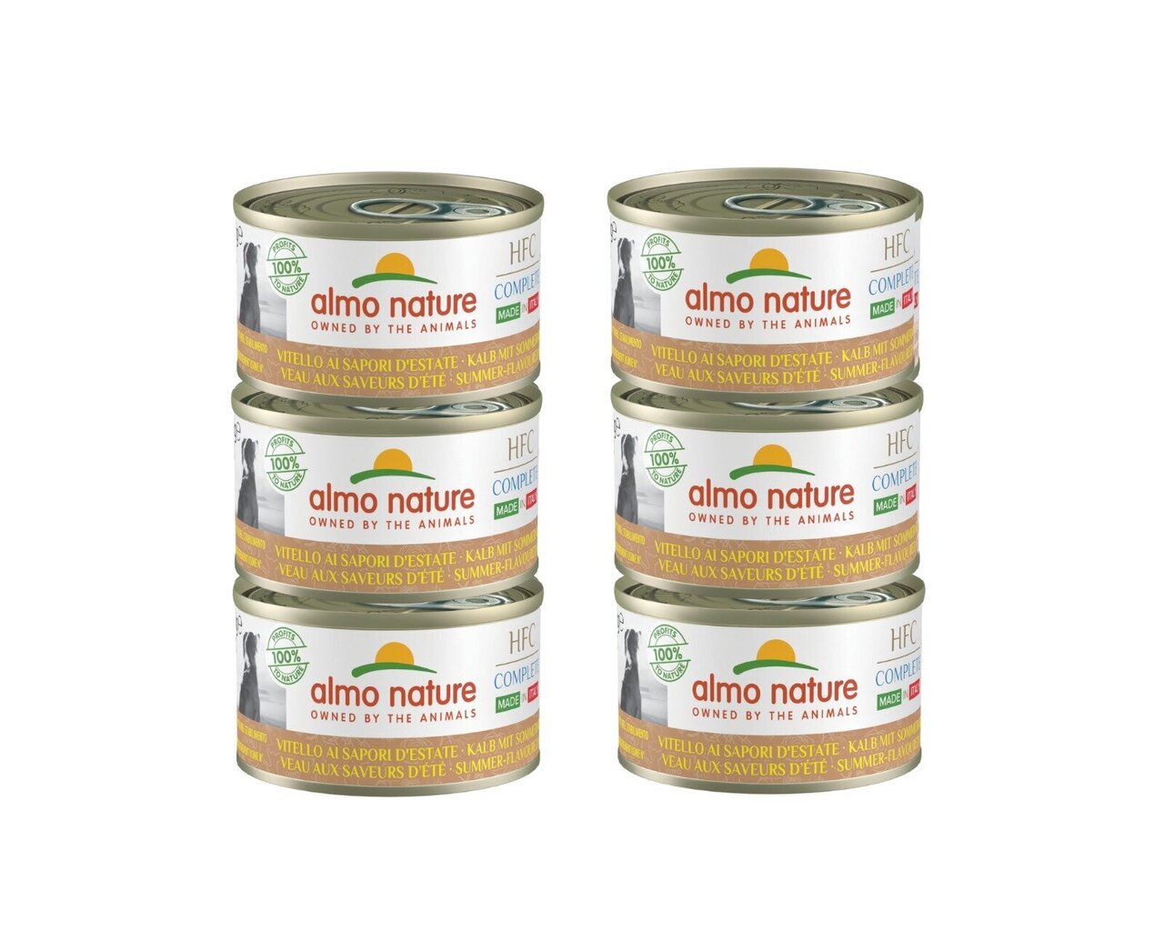 Almo Nature HFC Complete Made In Italy, suņiem, teļa gaļa, 6 x 95g. cena un informācija | Konservi suņiem | 220.lv