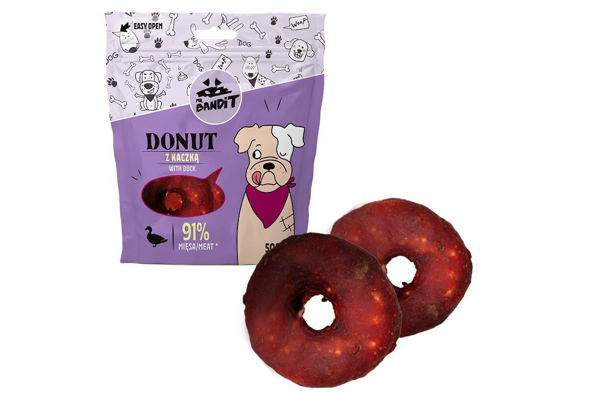 Mr. Bandit donut virtulis ar pīli, 500 g cena un informācija | Gardumi suņiem | 220.lv