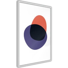 Plakāts balts, oranžs, violets un melns, balts rāmis, 30x45 cena un informācija | Gleznas | 220.lv