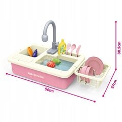 Bērnu izlietne ar rotaļlietu traukiem meitenēm Rozā krāsā cena un informācija | Rotaļlietas meitenēm | 220.lv