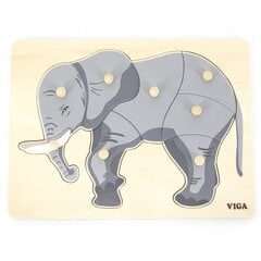 Деревянный паззл Puzzle Viga Слон цена и информация | Развивающие игрушки | 220.lv