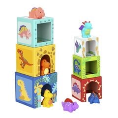 Koka izglītojošie klucīši bērniem + 6 rotaļu figūriņas Tooky Toy цена и информация | Развивающие игрушки | 220.lv