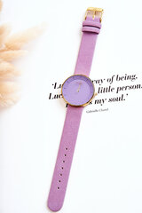 Ernest Purple 20126-uniw sieviešu analogais zamšādas pulkstenis bez niķeļa cena un informācija | Sieviešu pulksteņi | 220.lv