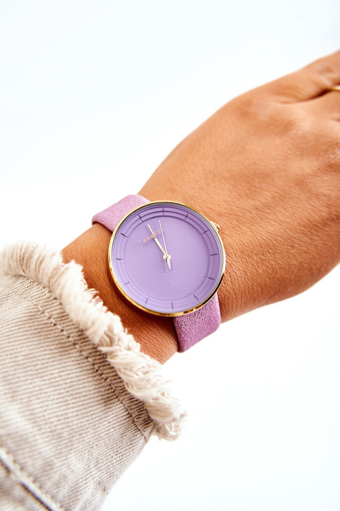 Ernest Purple 20126-uniw sieviešu analogais zamšādas pulkstenis bez niķeļa цена и информация | Sieviešu pulksteņi | 220.lv