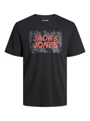 Jack & Jones vīriešu t-krekls 12232356*02, melns 5715366756816 cena un informācija | Vīriešu T-krekli | 220.lv