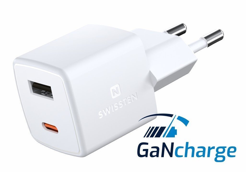 Swissten GaN Mini Travel, USB-C, 3A цена и информация | Lādētāji un adapteri | 220.lv