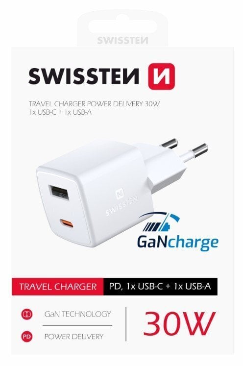 Swissten GaN Mini Travel цена и информация | Lādētāji un adapteri | 220.lv
