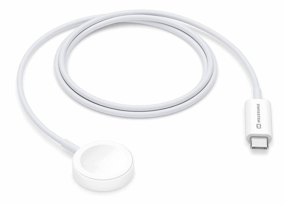 Swissten Wireless Charger USB-C White cena un informācija | Viedpulksteņu un viedo aproču aksesuāri | 220.lv