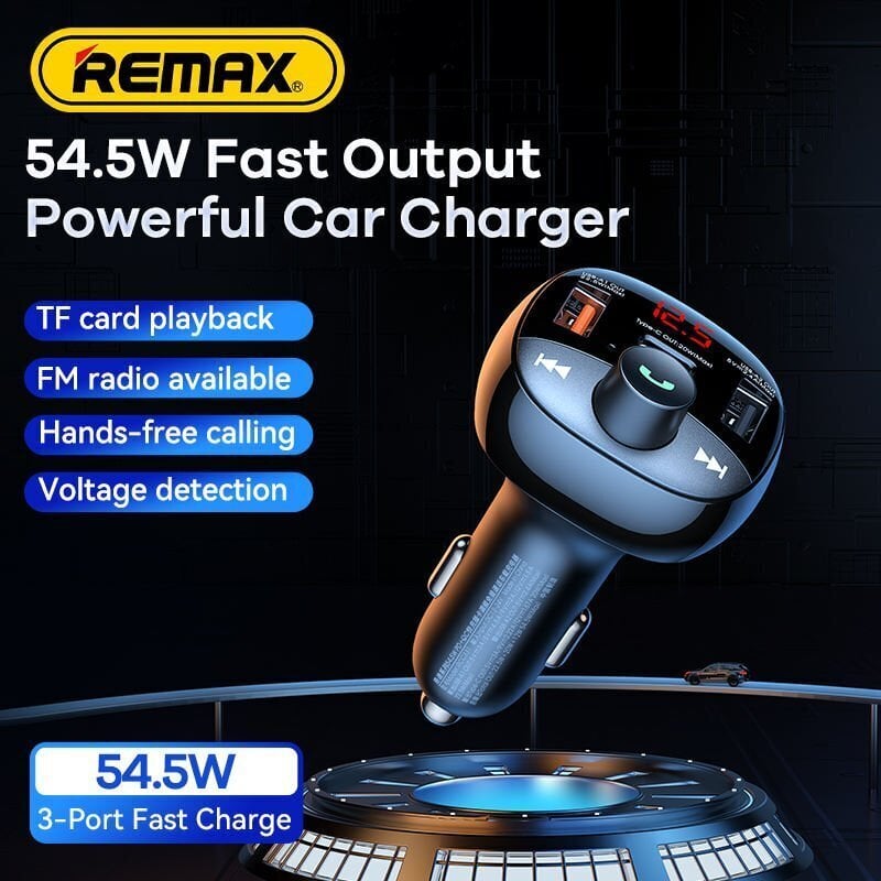 Remax RCC331 Bluetooth Transmitter FM Raidītājs MP3 / 2xUSB / Type-C / MicroSD цена и информация | FM Modulatori | 220.lv