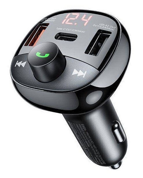 Remax RCC331 Bluetooth Transmitter FM Raidītājs MP3 / 2xUSB / Type-C / MicroSD cena un informācija | FM Modulatori | 220.lv